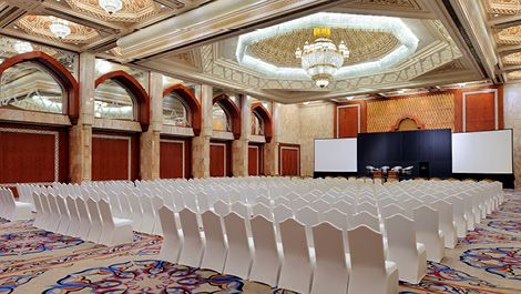 An indoor banquet hall in Abu Dhabi